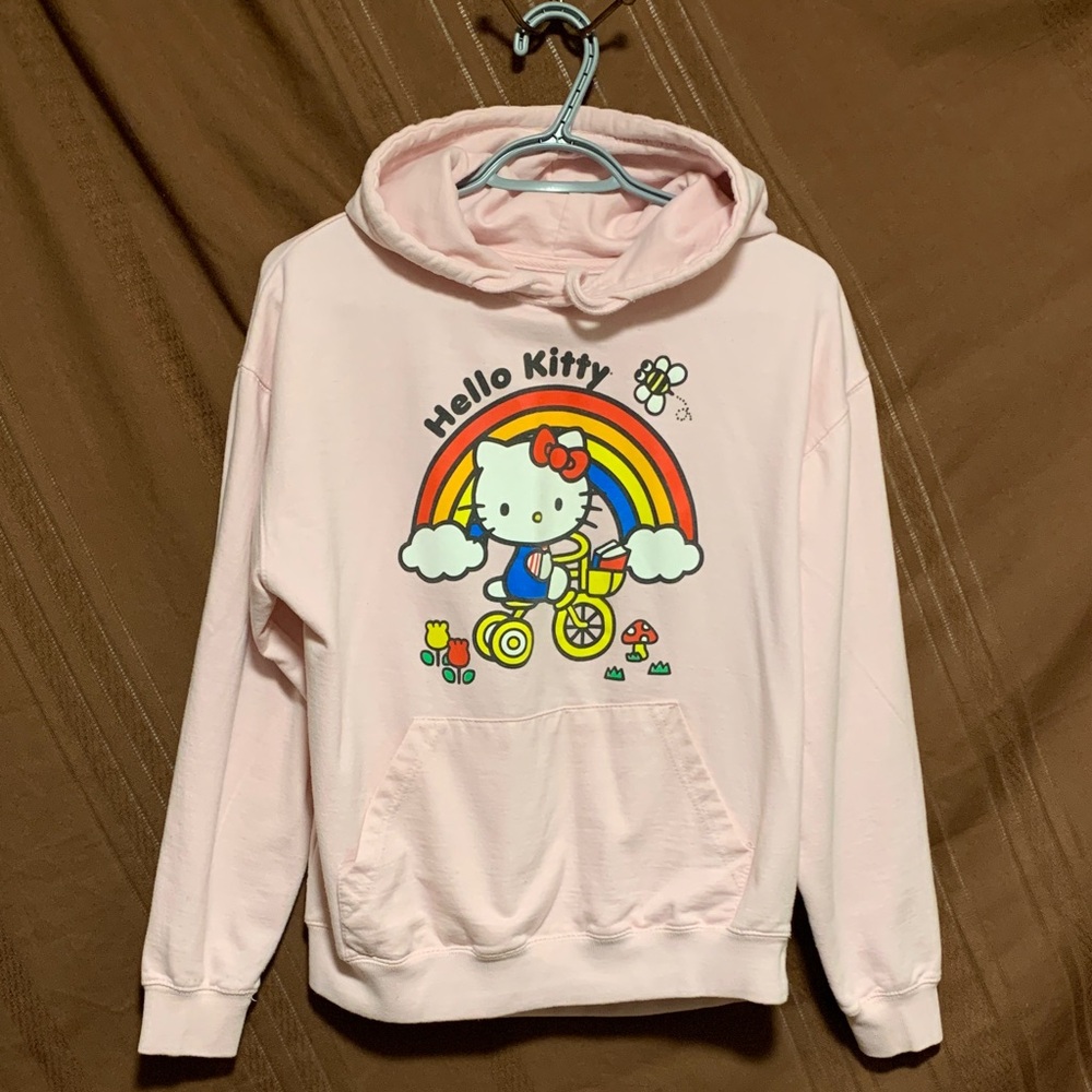 Hello Kitty Pink Sweatshirt with Rainbow Design